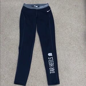 Navy Nike Pro Leggings UNC Tar Heels